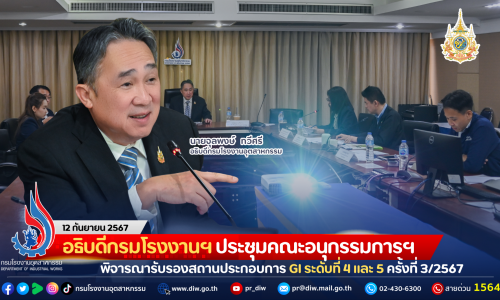 อธิบดีกรมโรงงานฯ ประชุมคณะอนุกรรมการฯ พิจารณารับรองสถานประกอบการ GI ระดับที่ 4 และ 5 ครั้งที่ 3/2567